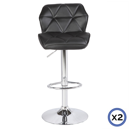 2X Jena Faux Leather Mid High Back Rest Crome Base Gas Lift Bar Stool